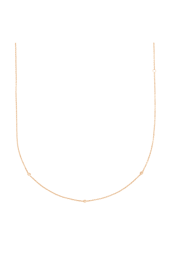 Women's Welry 1/10 cttw Diamond Three Station Necklace in 14kt Yellow Gold, 18"