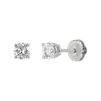 Women's Welry 1/2 cttw Diamond Solitaire Stud Earrings in 14kt White Gold