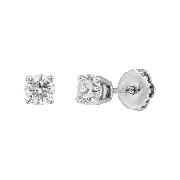 Women's Welry 1/2 cttw Diamond Solitaire Stud Earrings in 14kt White Gold