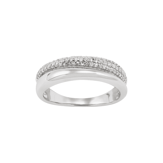 Women's Welry 1/4 cttw Diamond Double Band Ring in Sterling Silver, Size 9