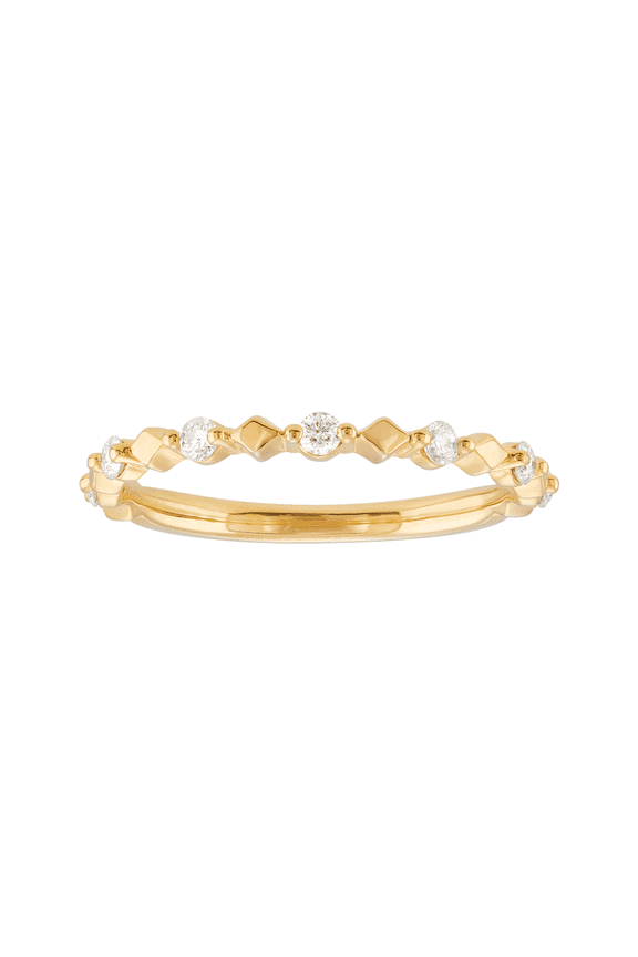 Women's Welry 1/5 cttw Diamond Stacking Band Ring in 14kt Gold-Plated Sterling Silver, Size 7