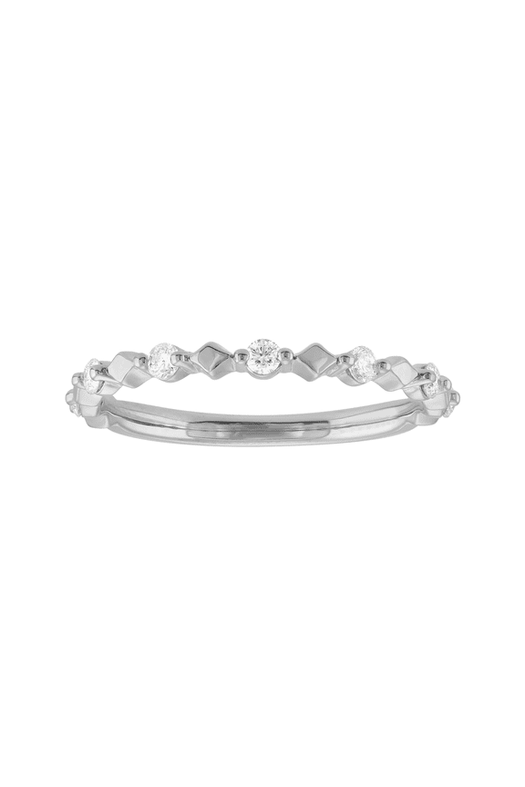 Women's Welry 1/5 cttw Diamond Stacking Band Ring in Sterling Silver, Size 8
