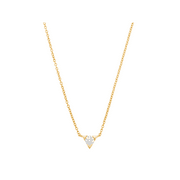 Women's Welry 1/8 ct Lab-Created Diamond Triangle Pendant Necklace in 10kt Yellow Gold, 14" + 2" + 2"