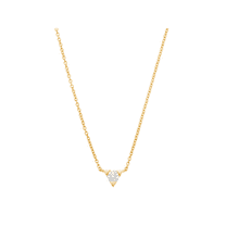 Women's Welry 1/8 ct Lab-Created Diamond Triangle Pendant Necklace in 10kt Yellow Gold, 14"   2"   2"