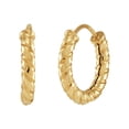thumbnail image 1 of Women's Welry 14kt Yellow Gold 8mm Twisted Huggie Hoop Earrings, 1 of 5