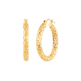 thumbnail image 1 of Women's Welry 17mm Pierced Tube Hoop Earrings in 14kt Yellow Gold, 1 of 2