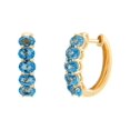 thumbnail image 1 of Women's Welry 2 cttw Natural Swiss Blue Topaz 16mm Hoop Earrings in 10kt Yellow Gold, 1 of 6