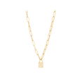 thumbnail image 1 of Women's Welry 3.8mm Paperclip Chain Lock Pendant Necklace in 10kt Yellow Gold, 20", 1 of 7