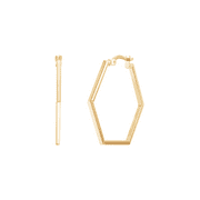 Women's Welry 30mm Hexagon Hoop Earring in 14kt Yellow Gold
