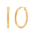 thumbnail image 1 of Women's Welry 35mm Chevron-Cut Hoop Earrings in 14kt Yellow Gold, 1 of 3