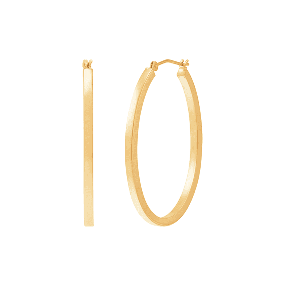 Women's Welry 35mm Oval Hoop Earrings in 14kt Yellow Gold