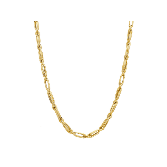 Women's Welry 4.3 mm Baguette Rope Chain Necklace in 10kt Yellow Gold, 22"