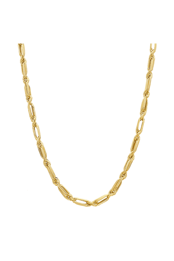 Women's Welry 4.3 mm Baguette Rope Chain Necklace in 10kt Yellow Gold, 22"