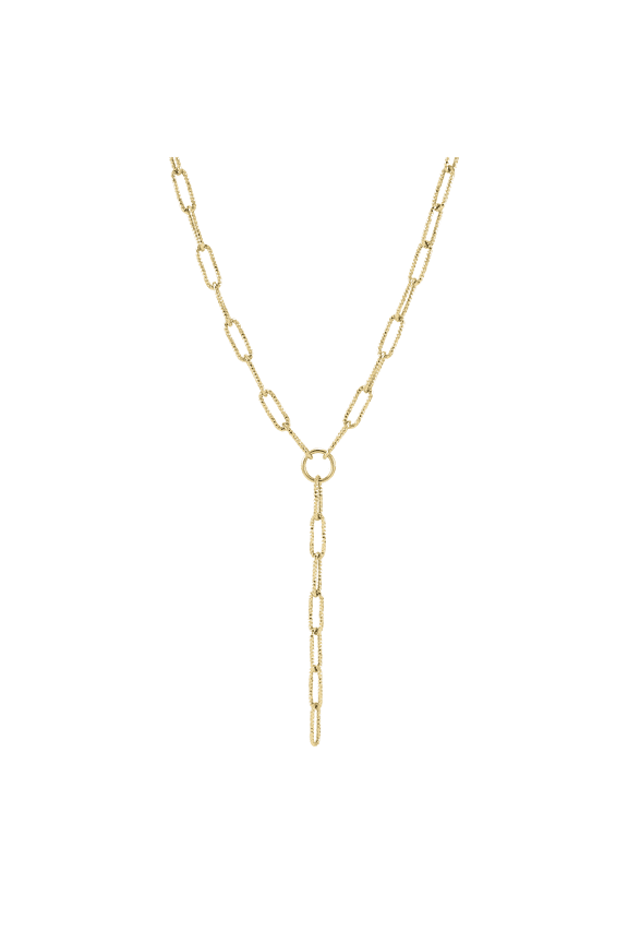Women's Welry 5.5mm Paperclip Chain Lariat Necklace in 14kt Yellow Gold, 18"