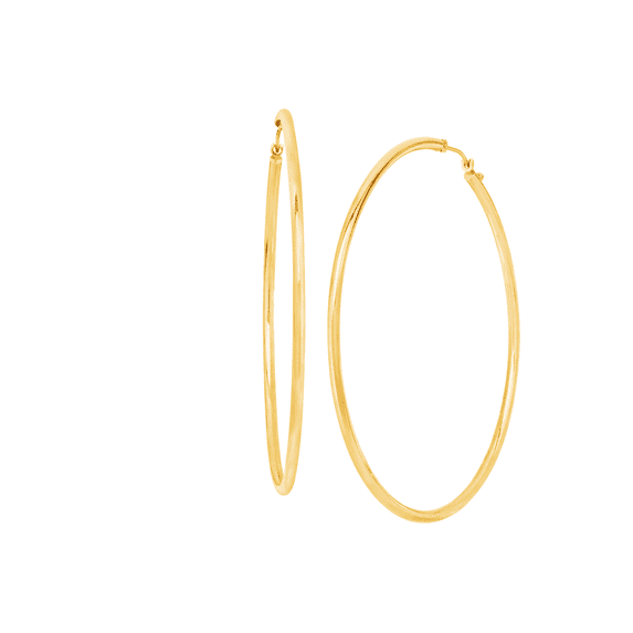 Women's Welry 60mm Round Hoop Earrings in 14kt Yellow Gold