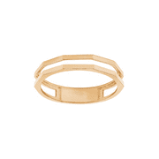 Women's Welry Double Row Wavy Band Ring in 14kt Yellow Gold, Size 7