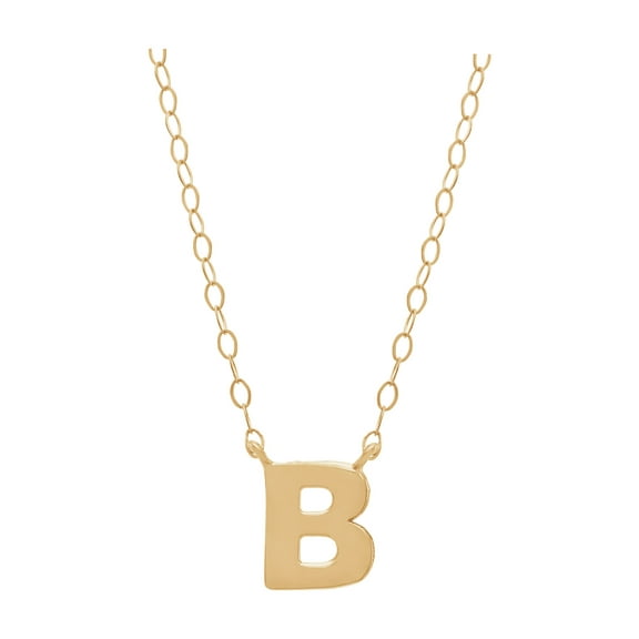 Women's Welry Initial 'B' Pendant Necklace in 14kt Yellow Gold, 17"