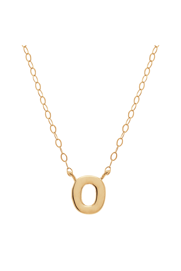 Women's Welry Initial 'O' Pendant Necklace in 14kt Yellow Gold, 17"