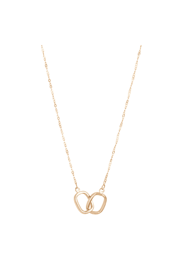 Women's Welry Interlocking Ovals Pendant Necklace in 14kt Yellow Gold, 16" + 2"