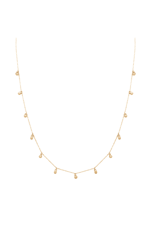 Women's Welry Multi Charm Drop Necklace with Cubic Zirconia in 14kt Yellow Gold, 18"