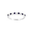 thumbnail image 1 of Women's Welry Natural Blue Sapphire & White Sapphire Band Ring in 10kt White Gold, 1 of 4