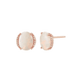 thumbnail image 1 of Women's Welry Natural Opal Oval Stud Earrings with Diamonds in 14kt Rose Gold, 1 of 3