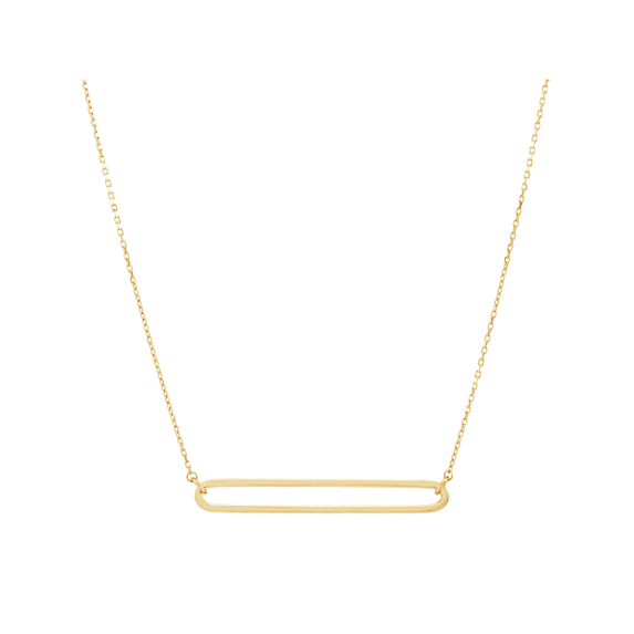 Women's Welry Oblong-Shaped Forzantina Chain Pendant Necklace in 14kt Yellow Gold, 17"