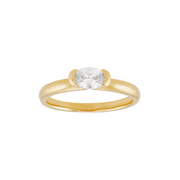 Women's Welry Oval-Cut Cubic Zirconia Ring in 14kt Gold-Plated Sterling Silver, Size 8