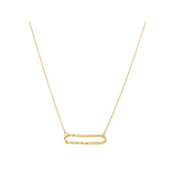 Women's Welry Paperclip Pendant Necklace in 14kt Yellow Gold, 16.5"