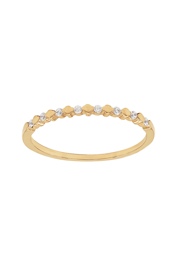 Women's Welry Stacking Ring with Cubic Zirconia in 14kt Yellow Gold, Size 8
