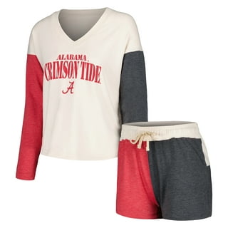 Women's Wes & Willy Cream Notre Dame Fighting Irish Colorblock Tri-Blend  Long Sleeve V-Neck T-Shirt & Shorts Sleep Set