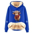 thumbnail image 1 of Women's West Highland Cow Print Casual Sweatshirt Fall Winter Trendy Lined Hoodie Long Sleeve Cozy Comfort Pullover, 1 of 3