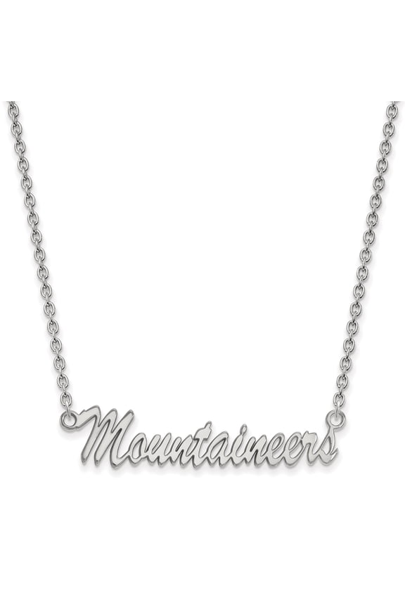 Women's West Virginia Mountaineers Sterling Silver Script Logo Necklace