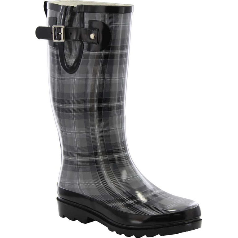 Women's plaid rain deals boots