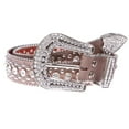 thumbnail image 1 of Women's Western Cowgirl Alligator Rhinestone Studded Leather Belt, 1 of 4