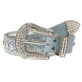 thumbnail image 1 of Women's Western Cowgirl Alligator Rhinestone Studded Leather Belt, 1 of 4