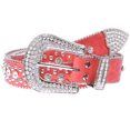 thumbnail image 1 of Women's Western Cowgirl Alligator Rhinestone Studded Leather Belt, 1 of 4