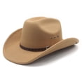 thumbnail image 1 of Women's Western Denim Curved Top Hat Brim Hat English Jazz Hat Casual Gold - One Size, 1 of 6