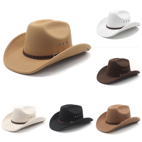 Women's Western Denim Suede Curved Top Hat Brim Hat English Jazz Hat Mens Cowboy Hats