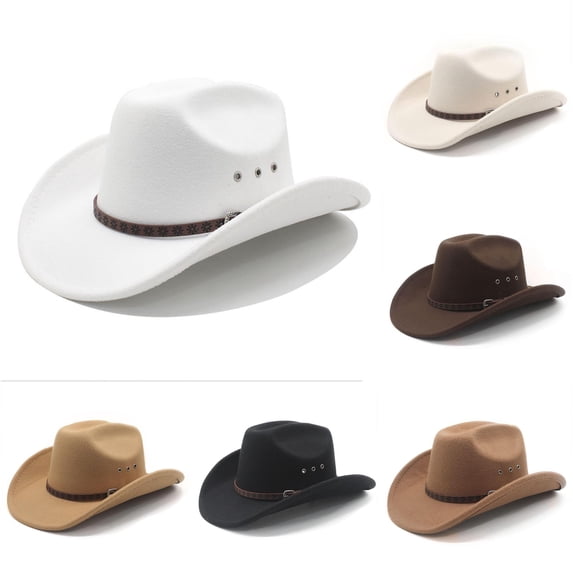 Women's Western Denim Suede Curved Top Hat Brim Hat English Jazz Hat Mens Cowboy Hats