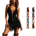 thumbnail image 1 of Women's Western Fringe Dress with Waist, Summer Parties Night Out Cowgirl Style, 1 of 9