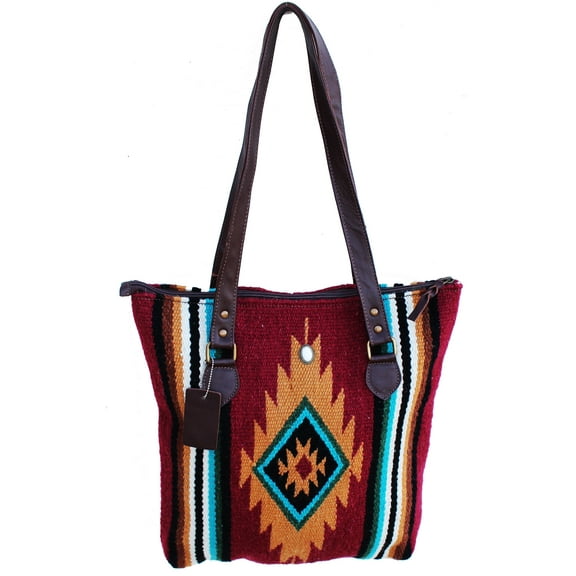 Women's Western Handwoven Wool Rodeo Cowgirl Handbag Shoulder Purse 103AA06