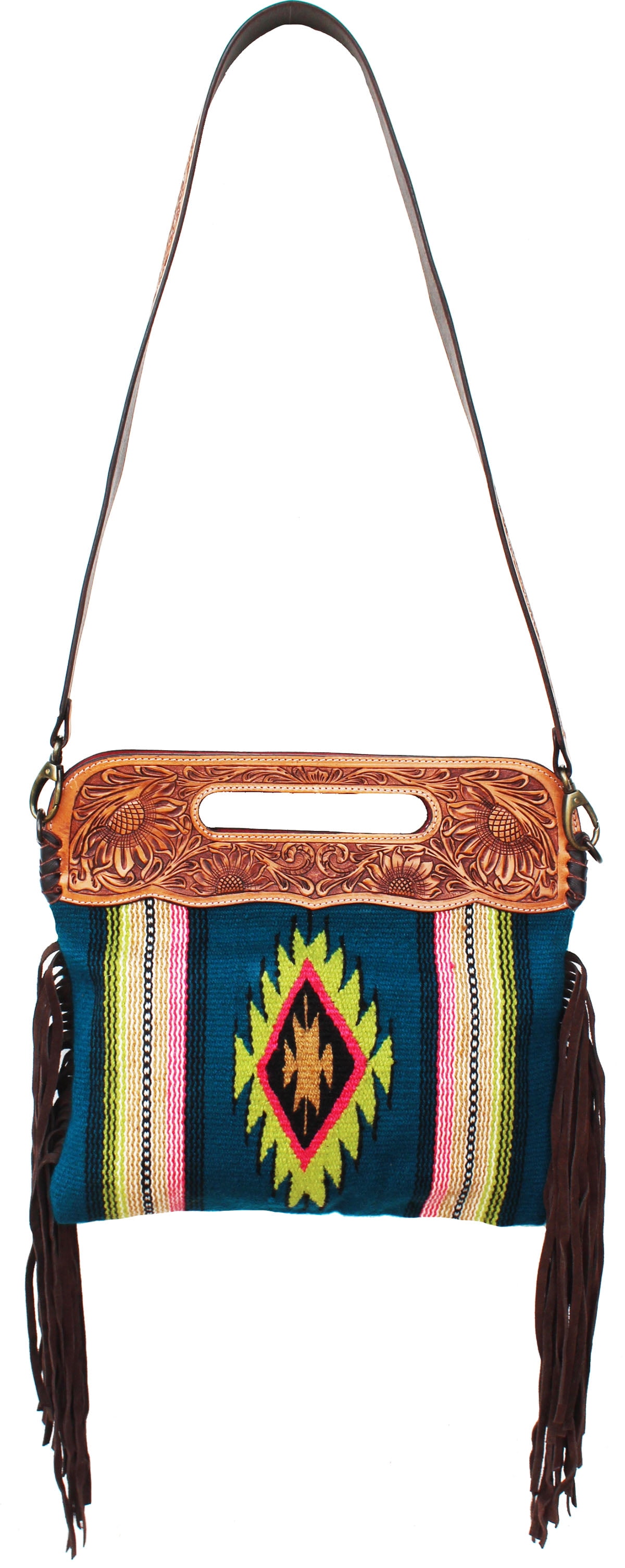 Women's Western Handwoven Wool Rodeo Cowgirl Purse Shoulder