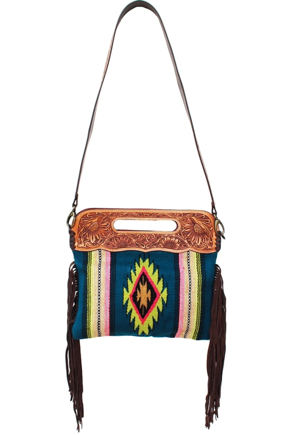 Women's Western Handwoven Wool Rodeo Cowgirl Purse Shoulder Handbag 27FK42