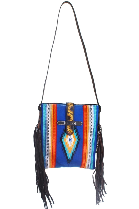 Women's Western Handwoven Wool Rodeo Cowgirl Purse Shoulder Handbag 27FK57