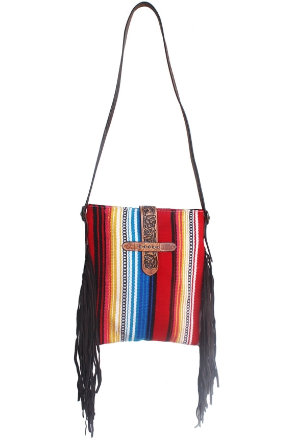 Women's Western Handwoven Wool Rodeo Cowgirl Purse Shoulder Handbag 27FK61