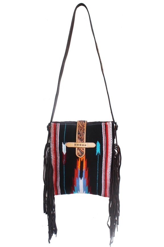 Women's Western Handwoven Wool Rodeo Cowgirl Purse Shoulder Handbag 27FK69