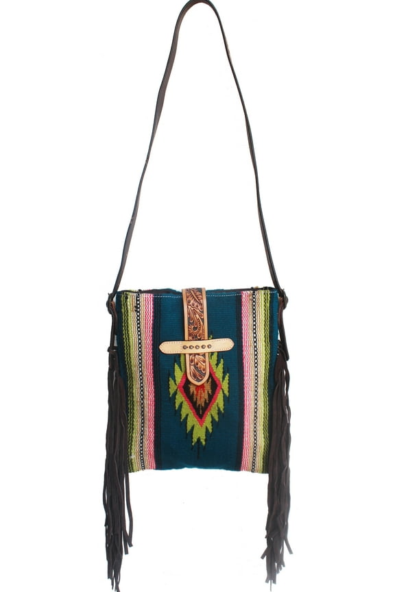 Women's Western Handwoven Wool Rodeo Cowgirl Purse Shoulder Handbag 27FK71