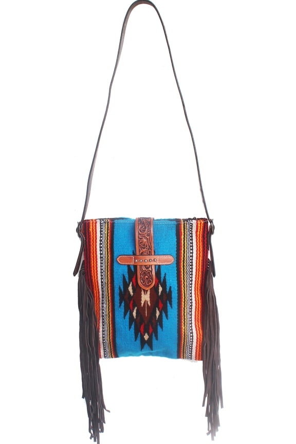 Women's Western Handwoven Wool Rodeo Cowgirl Purse Shoulder Handbag 27FK72