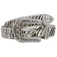 thumbnail image 1 of Women's Western Leopard Zebra Print Calf Hair Rhinestone Rivet Detailing Belt, 1 of 2